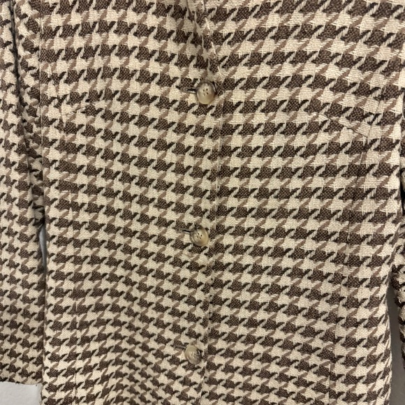 Charles Gray Classic Brown and Cream Coat with Houndstooth Pattern. Size… - Picture 5 of 17